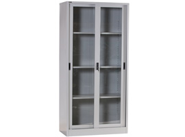 sliding glass cupboard